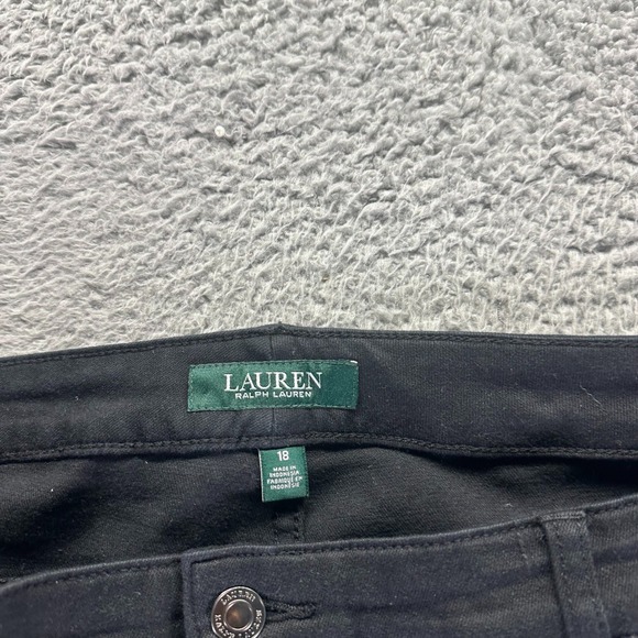 Lauren Ralph Lauren Modern 18 Black Cotton Denim Straight Curvy Stretch Workwear - Picture 4 of 12